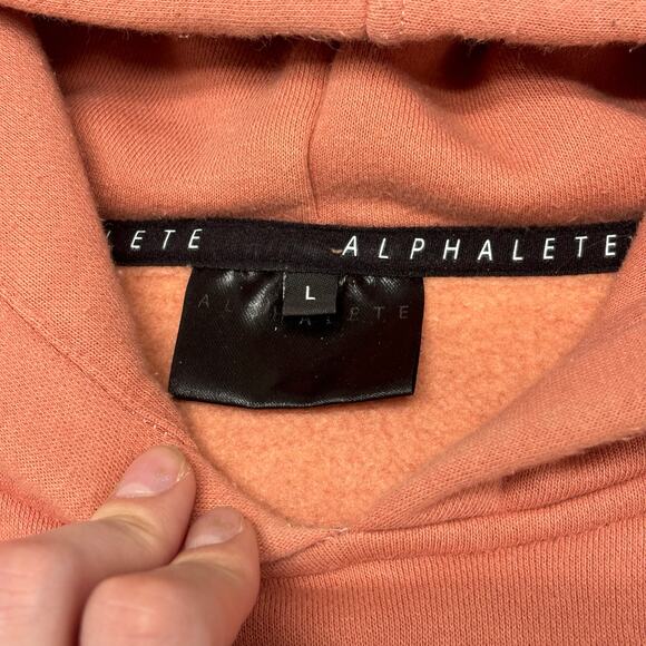 Alphalete Athletics Pink Womens L Gym Long‎ Oversized Pullover Sweatshirt Hoodie - Picture 4 of 15